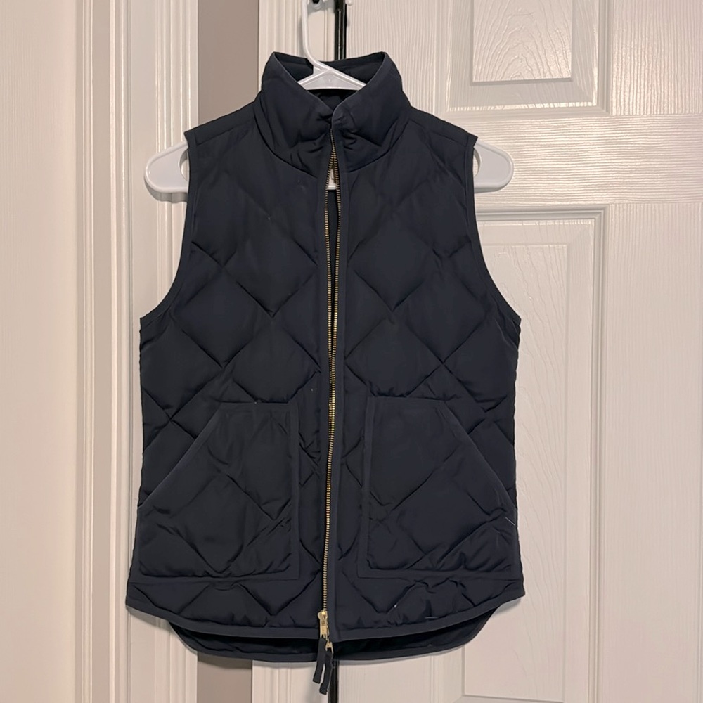 Navy jcrew puffer vest